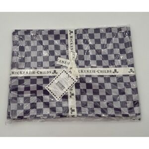MacKenzie-Childs Plum Check Placemats Set of 4 Purple Cotton 13x18.5 NEW